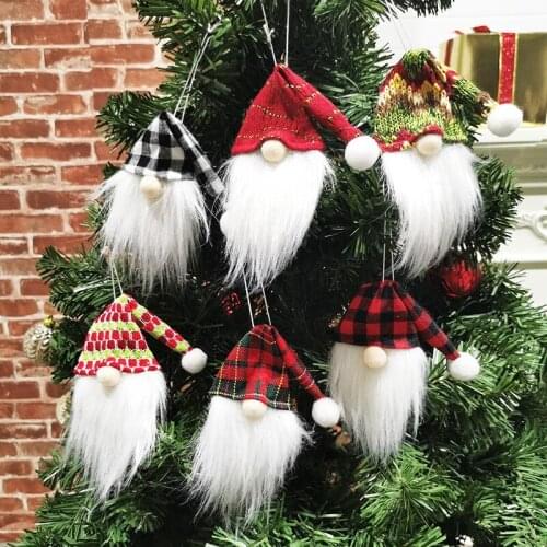 60 Pcs Christmas Gnome Wine Bottle Cover Toppers Santa Hat Xmas Tree Hanging Decor Festival Party Decoration Wholesale X2