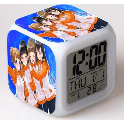Anime A Place Further Than the Universe Cartoon LED 7 Color Digital Alarm Clocks Kids Night Light Bedroom Desk Clock despertador