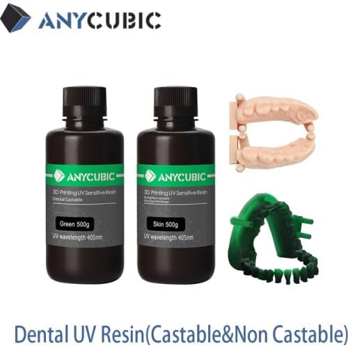 ANYCUBIC UV Dental 405nm Resin For LCD SLA DLP 3D Printer Without Toxic Low Odor Non Castable And Castable Printing Material