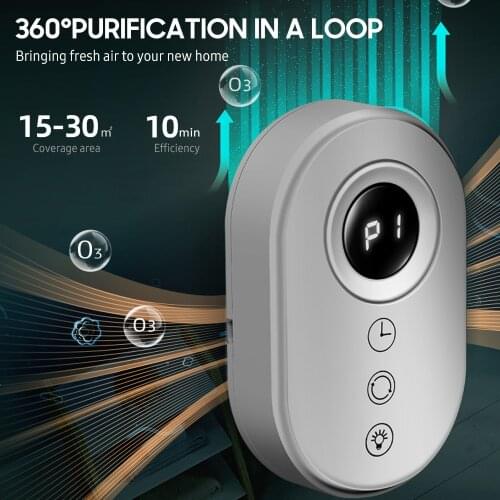 Air Purifier Car Deodoriser USB Mini Air Purifier Wall Mounted Air Purifier Air Purifying Machine LED Display Countdown Feature