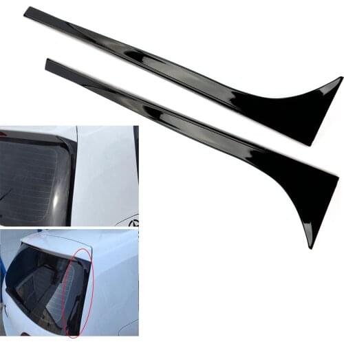 2pcs Gloss Black Rear Window Spoiler Side Wing Trim Cover Decor Splitter Styling For VW Volkswagen POLO plus 2019