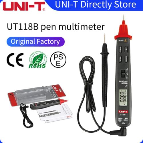UNI-T Pen Type Digital Multimeter 3000 Counts UT118B AC DC Voltage Detector Resistance Capacitance Meter Tester