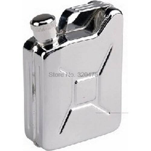 By dhl 100pcs practical 5 oz Oil Liquor Hip Flask Wine Pot Stainless Steel Fuel Petrol Gasoline Can