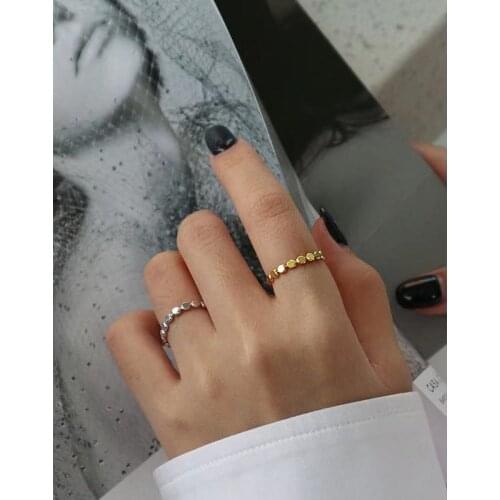 Delicate 925 sterling silver rings for women Couples plain mini round flat bead Dainty ring party wedding sporty casual jewelry
