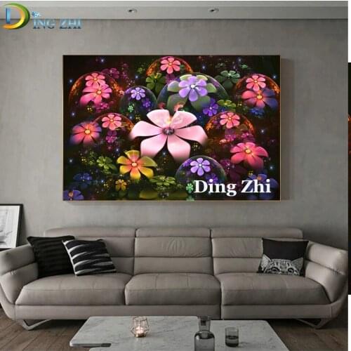 Cartoon Flowers picture 5D Diamond Painting Embroidery Cross Stitch Mosaic Living Room Wall Decoration Full Square Round Drill