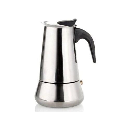 Moka pot coffee maker household coffee maker thickened stainless steel wide bottom coffee pot
