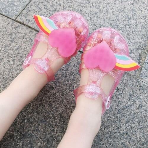 Summer Girls Sandals Children Soft Jelly Bottom Sandals Baby Toddler Non-slip Cute Princess Roman Shoes Kids Beach Flats Shoes