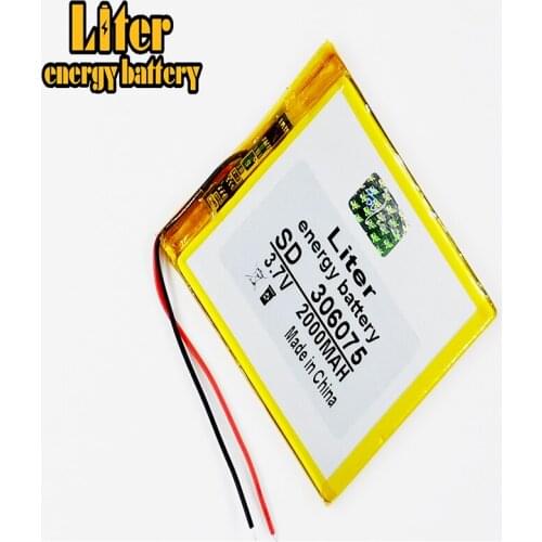 Li-po 306075 3.7V 2000mAh Rechargeable Li-Polymer Li-ion Battery For GPS Tablet PC PocketBook 306075PL 4G-15/4K-19 E-book 306075