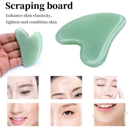 Natural Jade Gua Sha Gouache Scraper Massager for Face Body Facial Skin Lifting Wrinkle Remove Beauty SPA Care Tools