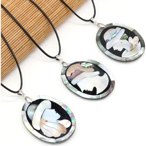 Fashion Hot Charms Summer Shell Jewelry Lady Printed Abalone Necklace for Women Men Reiki Heal Pendant Necklace