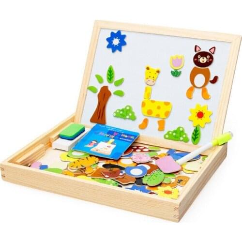 N039 Animal scene fight fight toys wooden children early childhood education cartoon puzzle three-dimensional drawing board 3 ye