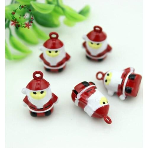 Set of 15pcs Size S Santa Claus Copper Bell Charm Vintage Jingle Bell Doll Bell With Melodious Voice Dog Supplies