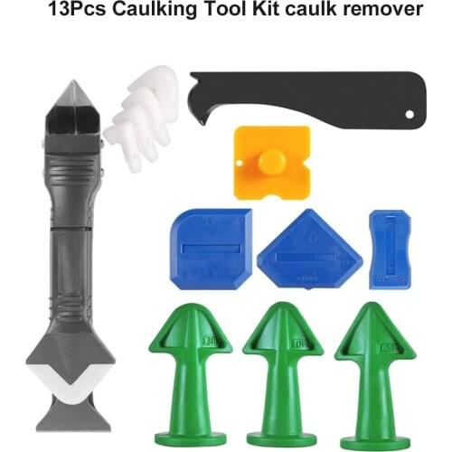 ANENG 13Pcs Hand Caulking Tools Kit Caulk Remover Tools Silicone Sealant Finishing Tool Caulk Nozzle Applicator Finishing Tool