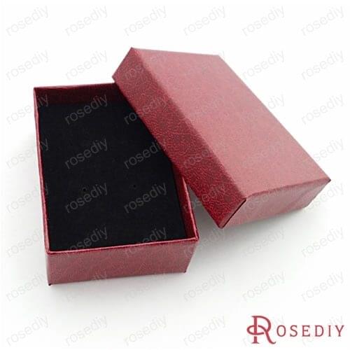 Wholesale 7.5*5.5*3cm Dark Red Square Paper Packing Box for Necklace earrings and rings Jewelry sets 1 piece(JM7012)