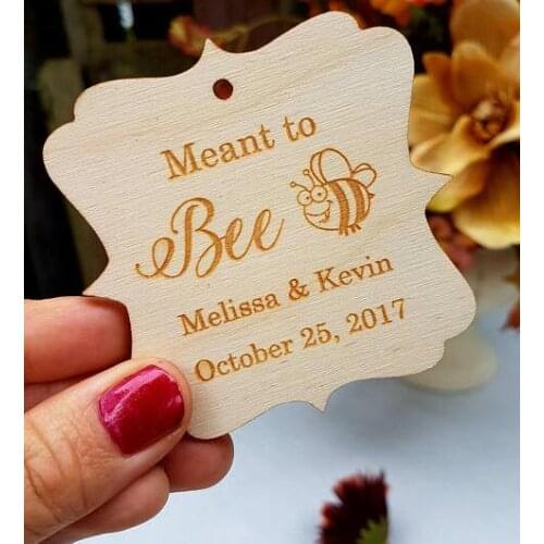 Personalized Meant To Bee Wooden baby shower birthday gift favor tags bridal shower Wedding party favors invitation inserts