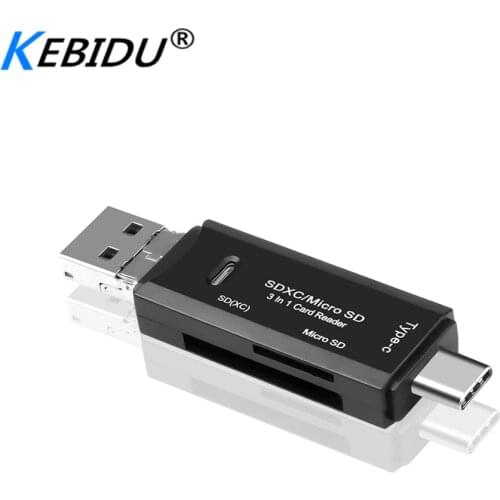 Portable New 3 in 1 Type-C Card Reader Micro USB Type-C OTG Flash Adapter Connector TF OTG Memory Card Reader Writer High Speed