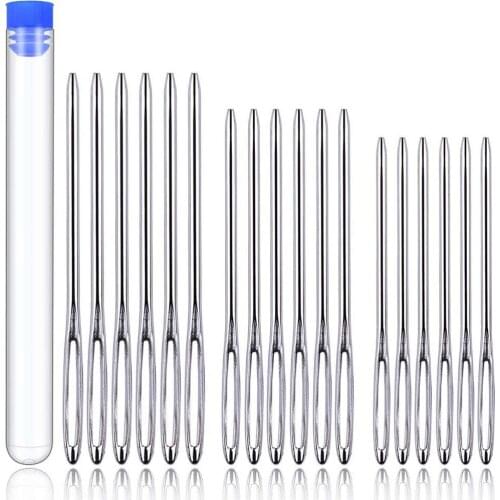 LMDZ 18 PCS Large-Eye Blunt Needles, 2.17 in / 2.36 in / 2.76 in Large-Eye Blunt Needles, Stainless Steel Yarn Knitting Needles