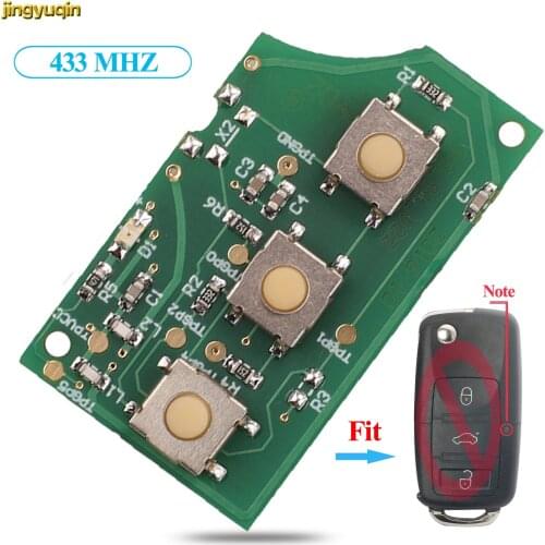 Jingyuqin Remote Flip Car Key Circuit Board 433mhz For VW Golf Passat Polo Jetta Touran Bora Sharan 1J0959753AH/DA 1K0959753G