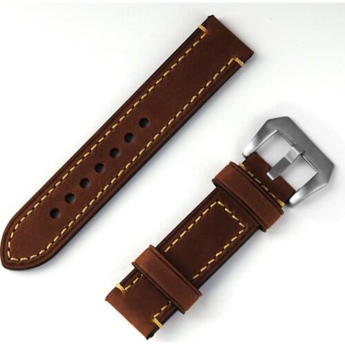 Crazy Horse Genuine Leather Watchbands Bracelet Black Brown Gray Cowhide Watch Strap Men Women18 20mm 22mm 24mm Watch Band