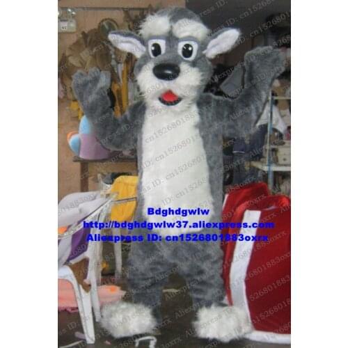 Gray Plush Furry Schnauzer Dog PUPPY DOG Schnowzer Shnowser Mascot Costume Adult Cartoon Scenic Spot Allen Lovely zx2863