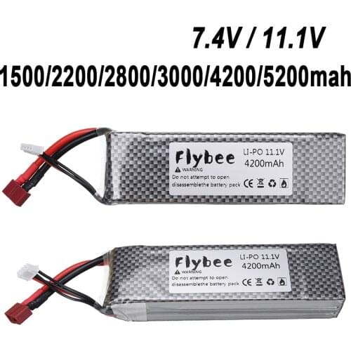 T Plug 2S/ 3S 7.4V 11.1V LIPO Battery 1500/2200/2800/3000/4200/5200mah High Capacity Battery For RC Toy Car Airplane Drone Parts