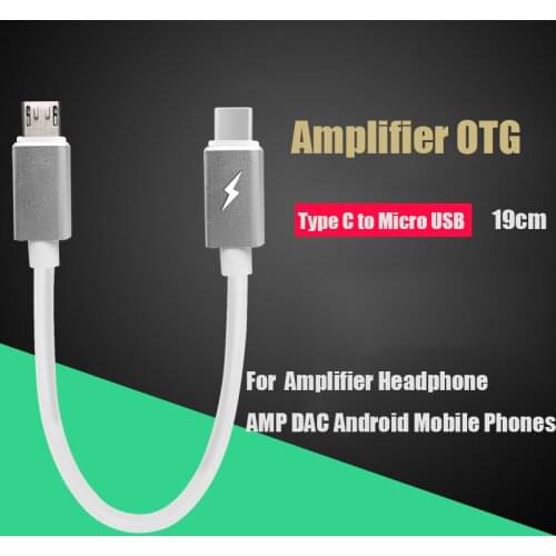 USB Type-C to Micro USB OTG Cable Portable Digital DAC Amplifier Decoding Micro USB to Type C Cord for Android Moblie Phone