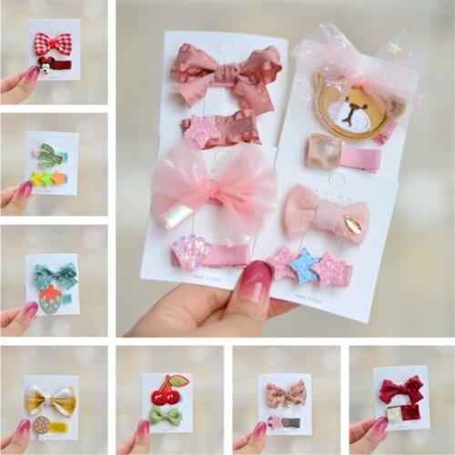 10set/Lot Hot Sale Cartoons Hair Clips Sweet Girls Hairpins Princess Bangs Clip Kids Hair Accessories Headwear