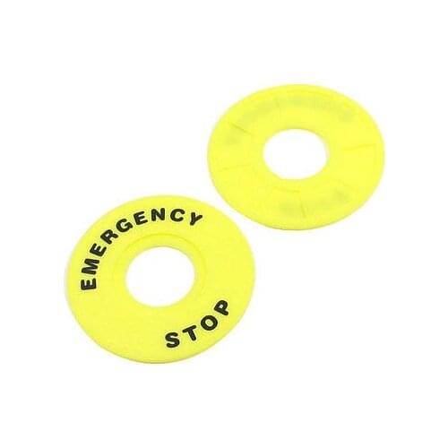 Yellow Plastic 60mm x 22mm Push Button Switch Emergency Stop Ring
