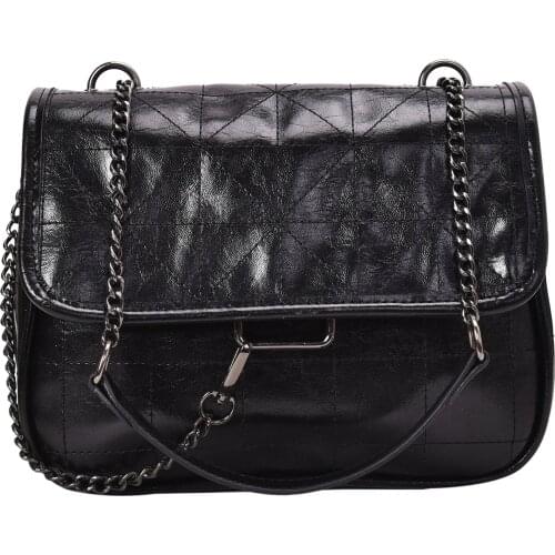 Lady Small Handbags Black Bags Soft Pu Leather Crossbody Bags for Women 2021 Chain Design Shoulder Messenger Bag