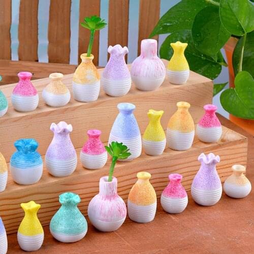 Micro Landscape Fairy Garden Flowerpot Resin Miniature Small Mouth Vase Plant pot DIY Craft Home Garden Decoration Ornament