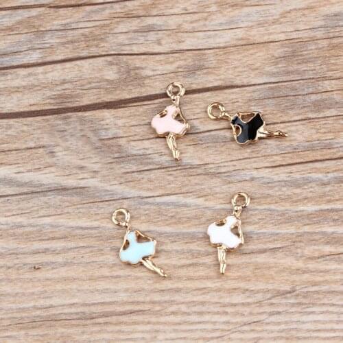 New 10pcs DIY fashion dancing girl enamel charms alloy pendant for bracelet necklace clothing making handmade jewelry Accessory