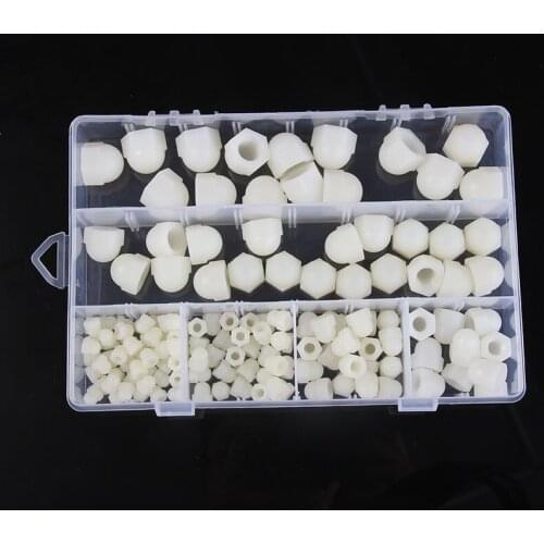 145Pcs M4/M5/M6/M8/M10/M12 Hex Nut Cover Dome Protective Screws Bolt Cap Protection Caps Covers Exposed Hexagon Plastic