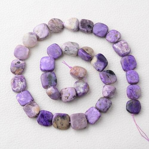 2pcs Natural Purple Charoite Beads Rounded Pebble Oval Nuggets Gems 16" Strand