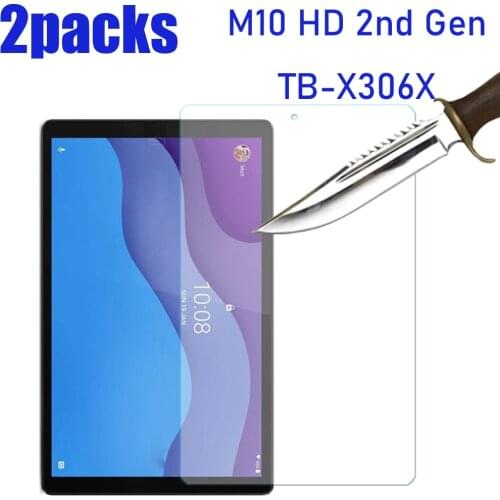 2 Packs Tempered glass screen protector for Lenovo Tab M10 HD Gen 2 (2nd Generation) TB-X306F TB-X306X 10.1'' protective film