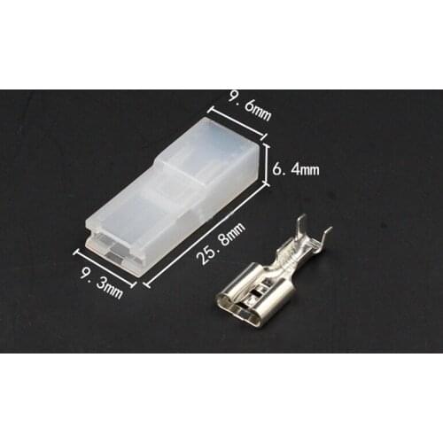 20sets 6.3mm plug spring terminal hard jacket straight terminal with nylon flame retardant jacket plug terminal