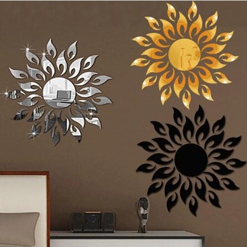 2021 New Sun Mirror Wall Sticker 3D TV Background Stickers DIY Wall Decor Decal Stickers Art Mural bedroom Home Decoration