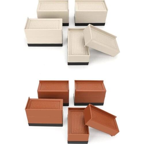 4PCS Furniture Risers 3 Inch Bed Furniture Risers Adjustable Desk Lifts Leg Extenders for Bed Risers Table Couch Chair Retail