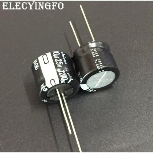 5pcs/50pcs 1200uF 25V NICHICON HE Series 18x16mm Extremely Low Impedance 25V1200uF Aluminum Electrolytic Capacitor