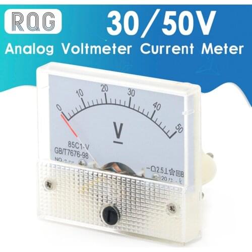 DC Analog Voltmeter Current Meter Panel 5A 10A 30V 50V 85C1 Pointer Gauge Panel Amp Volt Voltage Current Digital Display