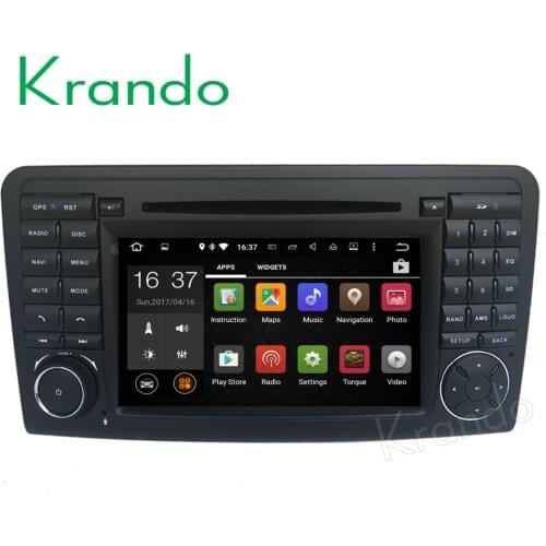 Krando 7" Android 9.0 car dvd radio player entertainment for Benz ML class W164 audio gps navigation multimedia system