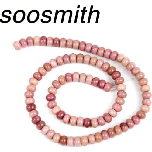 Soosmith Natural Stone Beads Flat Round Abacus Beads For Jewelry Making Loose Spacer Bead Bracelet Necklace Diy Handmade