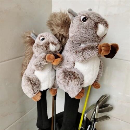 Thick Plush Squirrel Driver Head Cover Lovely Animal Golf ut Wood Headcover 2 Colors Golf Club Accessory For Man Women