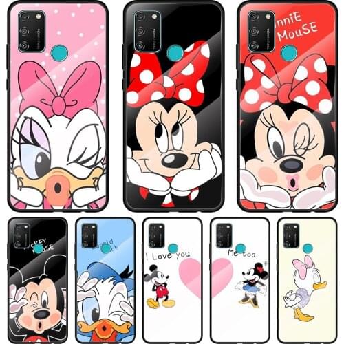 Mickey And Minne Bff Tempered Glass Cover For Honor 30 20 10 9X 8X Pro Plus Lite Silicone Phone Case Coque