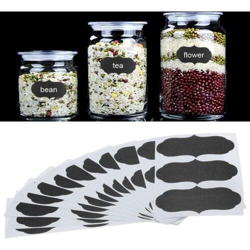 Black Kitchen Spice Label Stickers Home Jars Bottles Tags Decals Wall Chalkboard Sticker Labels For Canisters Kitchen Jar 36PCS
