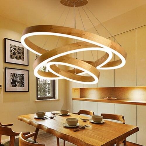Wood Ring Pendant Lights LED Kitchen Lights LED lamp Hanging Lamp Ceiling Lamps Dining Room Lighting Bedroom Living Room