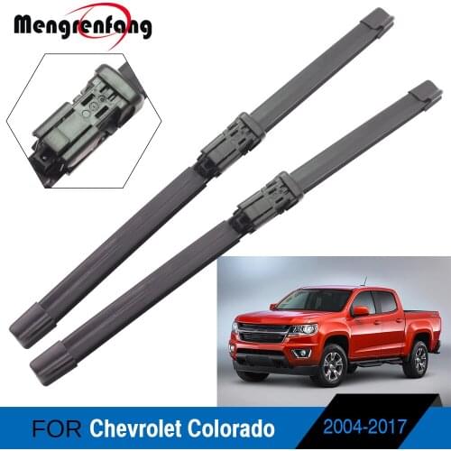 For Chevrolet Colorado Car Front Windscreen Wiper Soft Rubber Wiper Blades Push Button & J Hook Arms 2004-2017