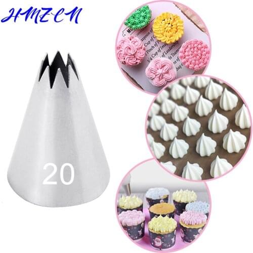 HMZCN #20 Icing Nozzle Piping Tips Stainless Steel Cake Cream Decorating Tips Icing Piping Pastry Tip Tools Bakeware Small Size