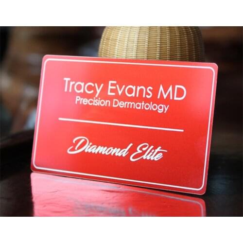 China factory custom metal card electrophoresis big red metal card / business card