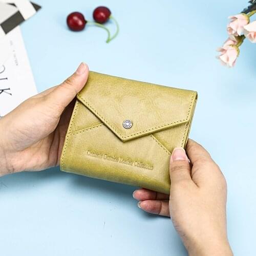 Contacts Women Short Wallet Womens Leather Wallet Female Purses Coin Pocket Rfid Card Holder Portable Clutch Mini Money Bag
