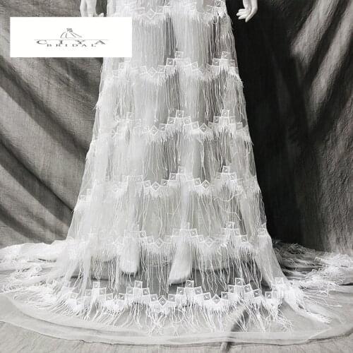 Bridal Lace Fabric 130cm Width Dress Lace Fabric Bridal Lace Fabric Sequins Lace Fabric Sell By 1 Yard